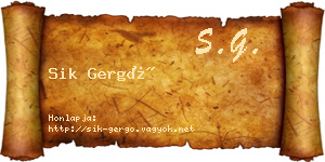 Sik Gergő névjegykártya