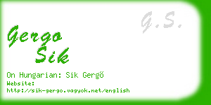 gergo sik business card